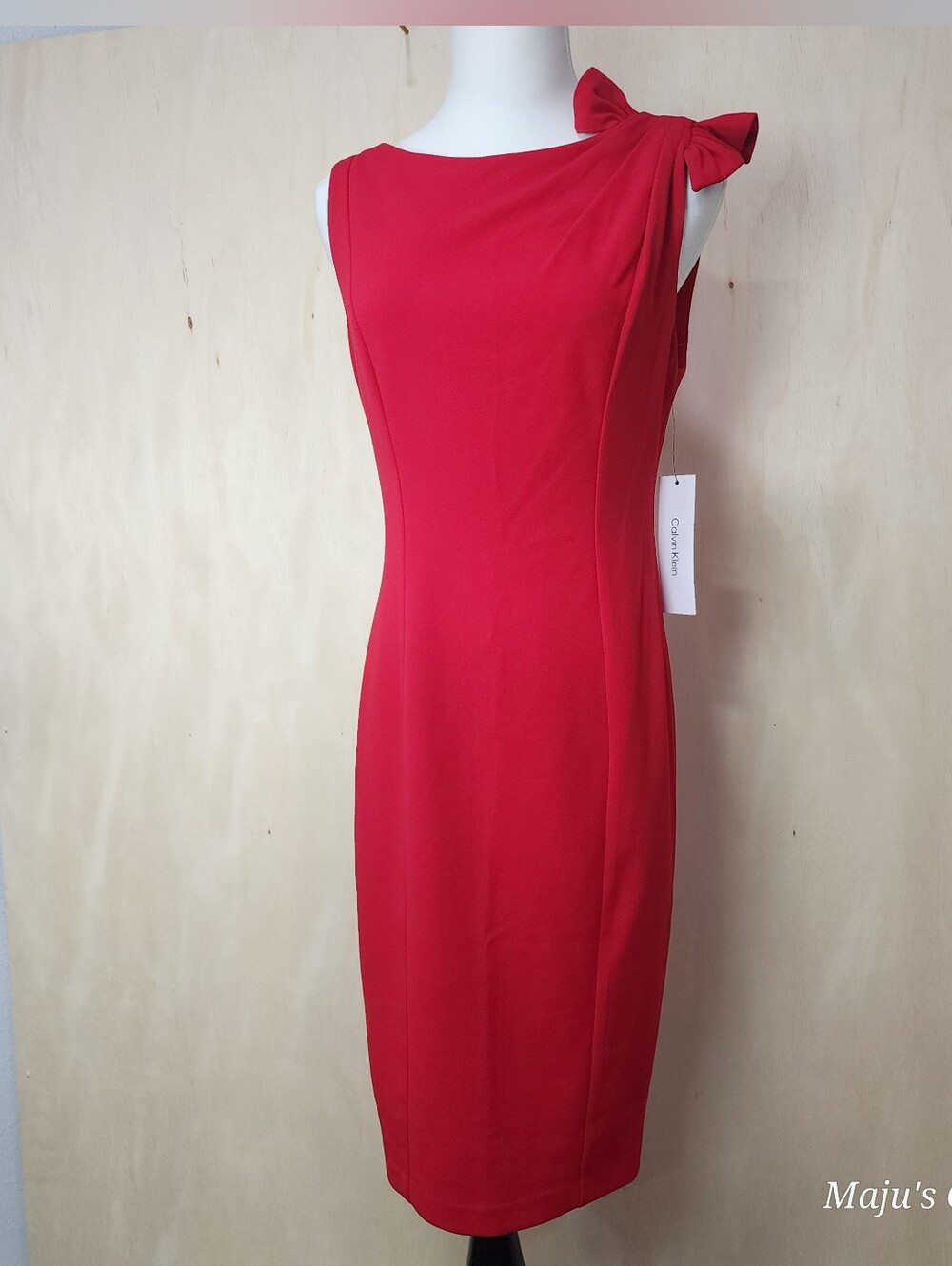 Calvin Klein Red Midi Dress Size 4